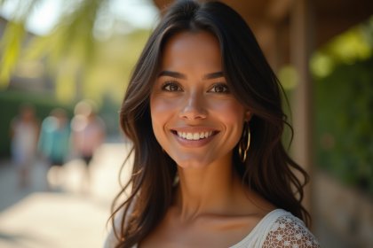 Portrait d'Esmeralda Vasconselos en extérieur en lumière douce