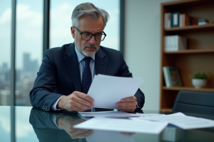 Gestionnaire financier en réunion dans un bureau moderne