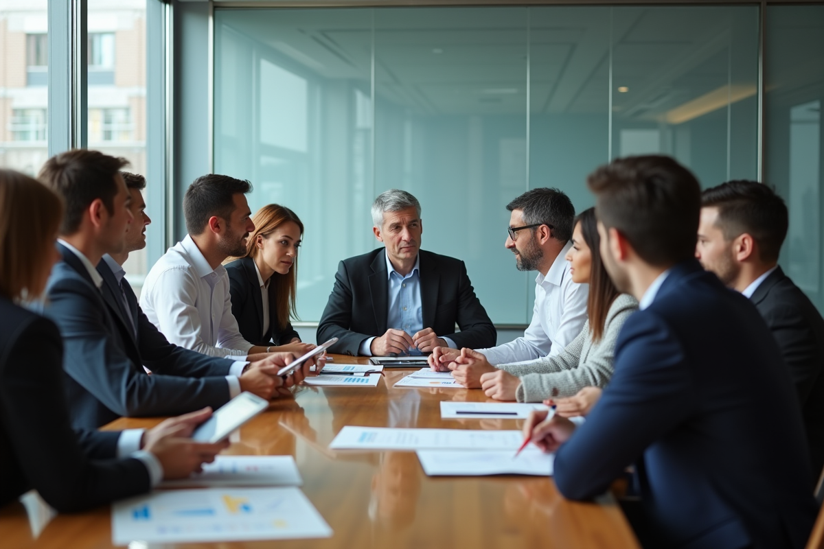 Groupe de professionnels lors d